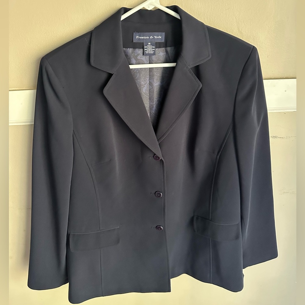 Preston & York Classic Navy Blazer Size 14